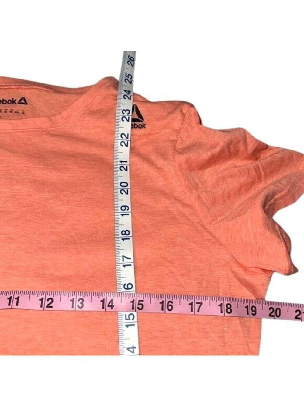 Reebok Womens Coral Orange Activewear T-Shirt XL Polyester & Cotton Blend Lightw - Picture 7 of 7